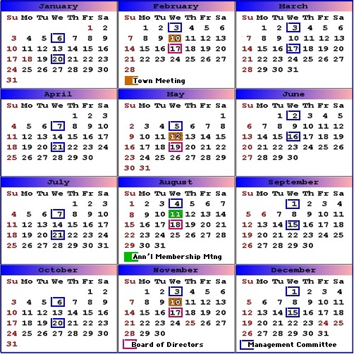 2010  Moon Society Meetings Calendar